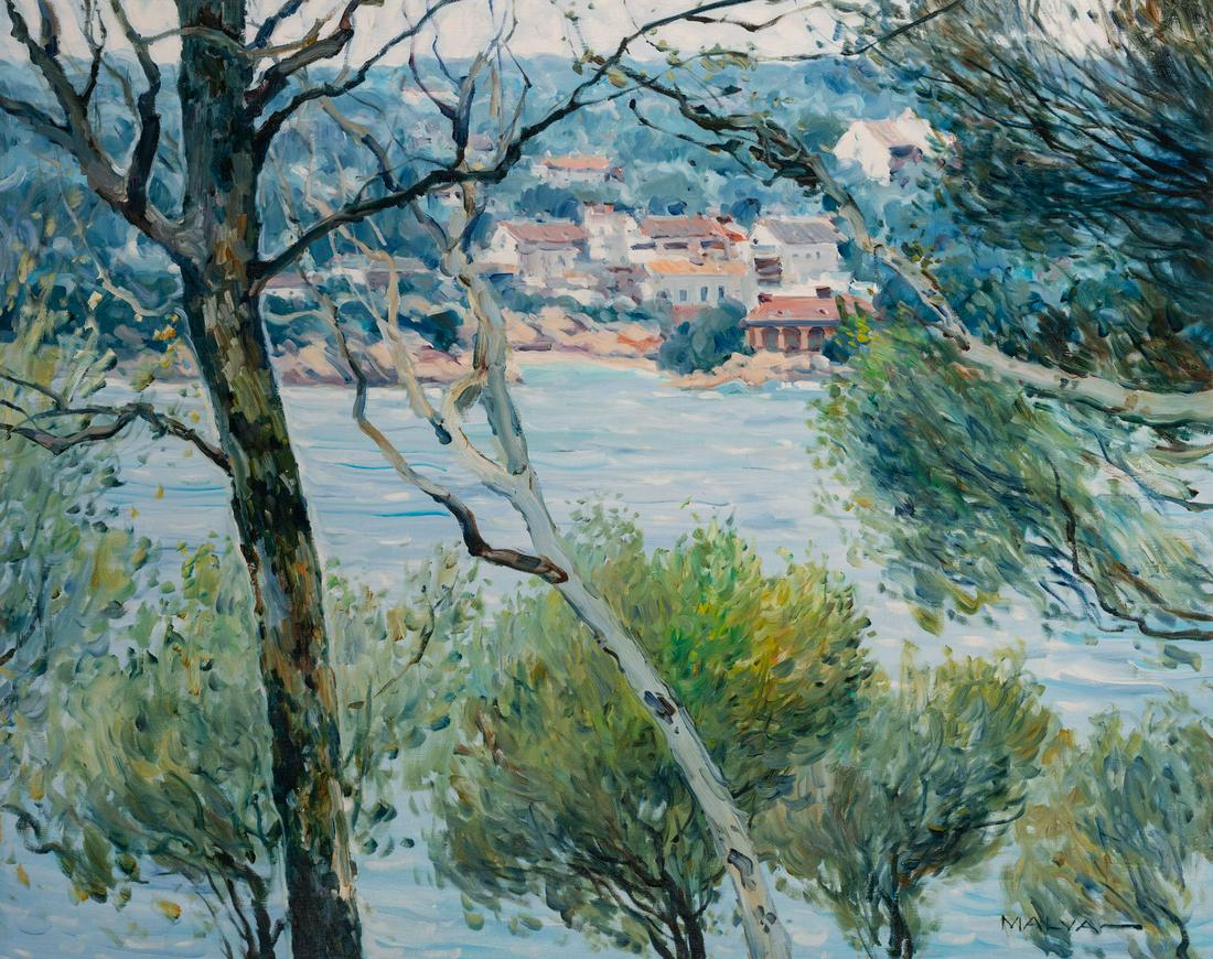 Malva (Omar Hamdi) - Across the River Seine: Lot 339 Malva (Omar Hamdi) Kurdish/Syrian (1951-2015) Across the River Seine oil on canvas (unstretched) signed lower right 32 x 40 inches Provenance: From the collection of a third-generation New