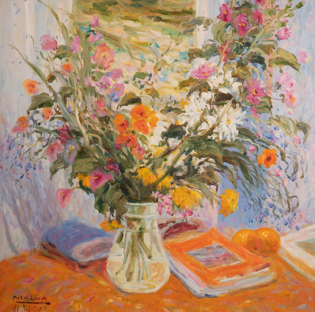 Malva (Omar Hamdi) - Colors: Lot 340 Malva (Omar Hamdi) Kurdish/Syrian (1951-2015) Colors oil on canvas (unstretched) signed lower left 32 x 32 inches Provenance: From the collection of a third-generation New York art gallery