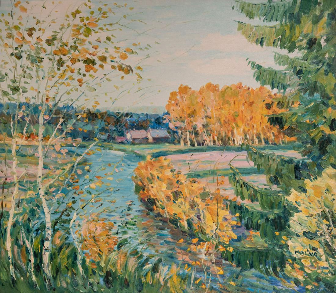 Malva (Omar Hamdi) - Birch Trees in Spring: Lot 342 Malva (Omar Hamdi) Kurdish/Syrian (1951-2015) Birch Trees in Spring oil on canvas (unstretched) signed lower right 28 x 32 inches Provenance: From the collection of a third-generation New Y