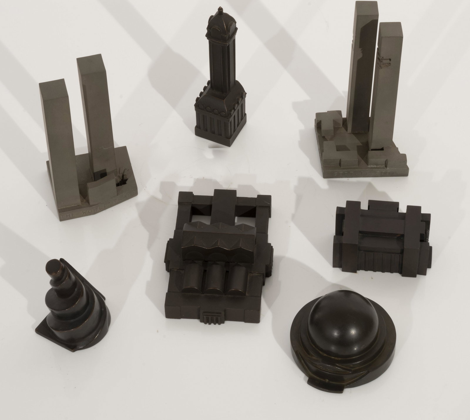 Constantin & Laurene Boym - Selection from Buildings of: Lot 69 Constantin & Laurene Boym Russian (b. 1955) Selection from Buildings of Disaster and Missing Monuments (6) (various dates, circa 2000) cast resin and bronze signed with applied label and number