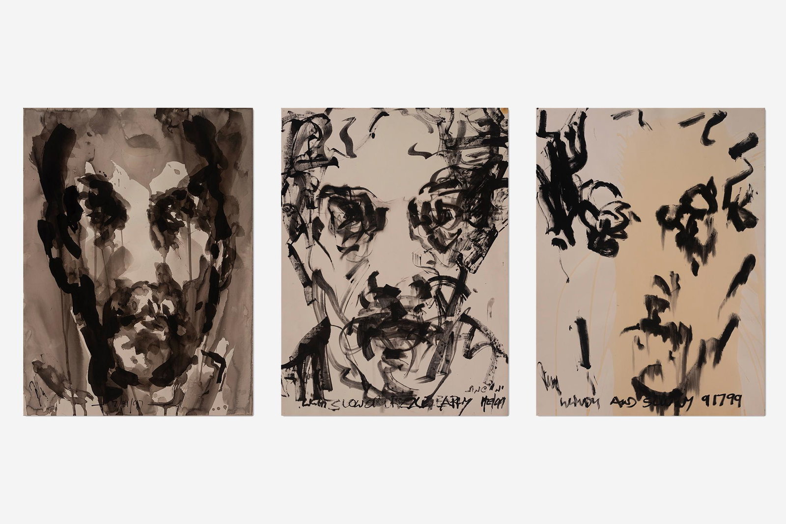 David Stern - Three Self Portraits: Lot 97 David Stern American (b. 1956) Three Self Portraits (1997-1999) ink and gouache on paper each signed and dated lower central 3 sheets, each: 30 x 22 inches Provenance: From a Private Collectio