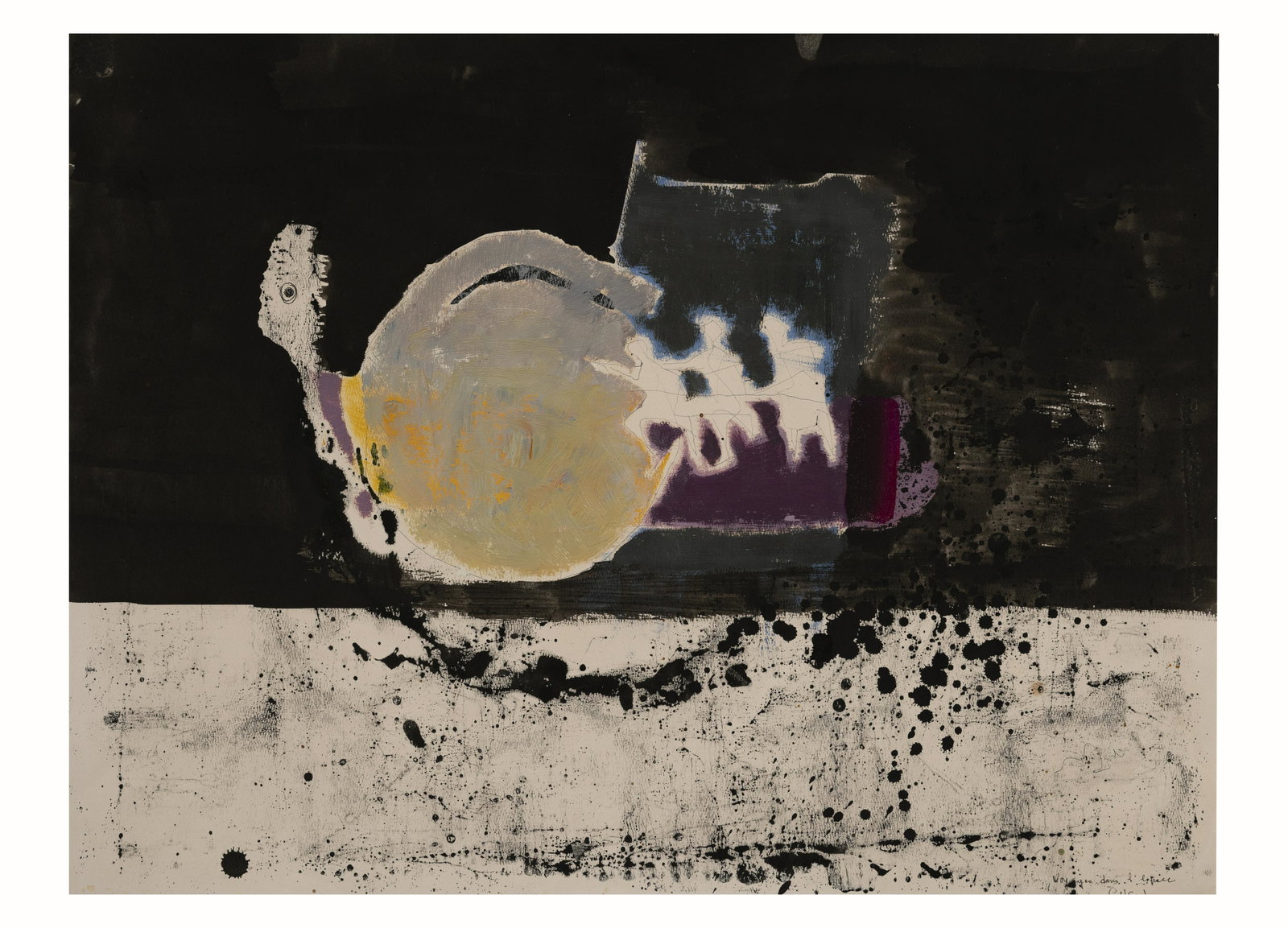 Benoît Gilsoul - Voyage Dans L'espace: Lot 117 Benoît Gilsoul Belgian (1914-2000) Voyage Dans L'espace oil and india ink on paper signed lower right 20 x 26 1/4 inches Provenance: From the estate of Benoît Gilsoul