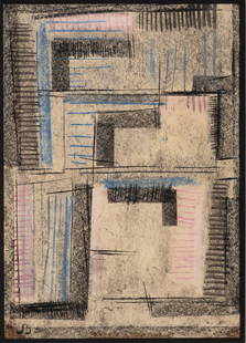 Jean Burkhalter - Composition Abstraite: Lot 133 Jean Burkhalter French (1895-1982) Composition Abstraite (1930) charcoal and colored pencil on paper initialed lower left, signed verso sight: 11 x 7 3/4 inches Provenance: from the Estate of