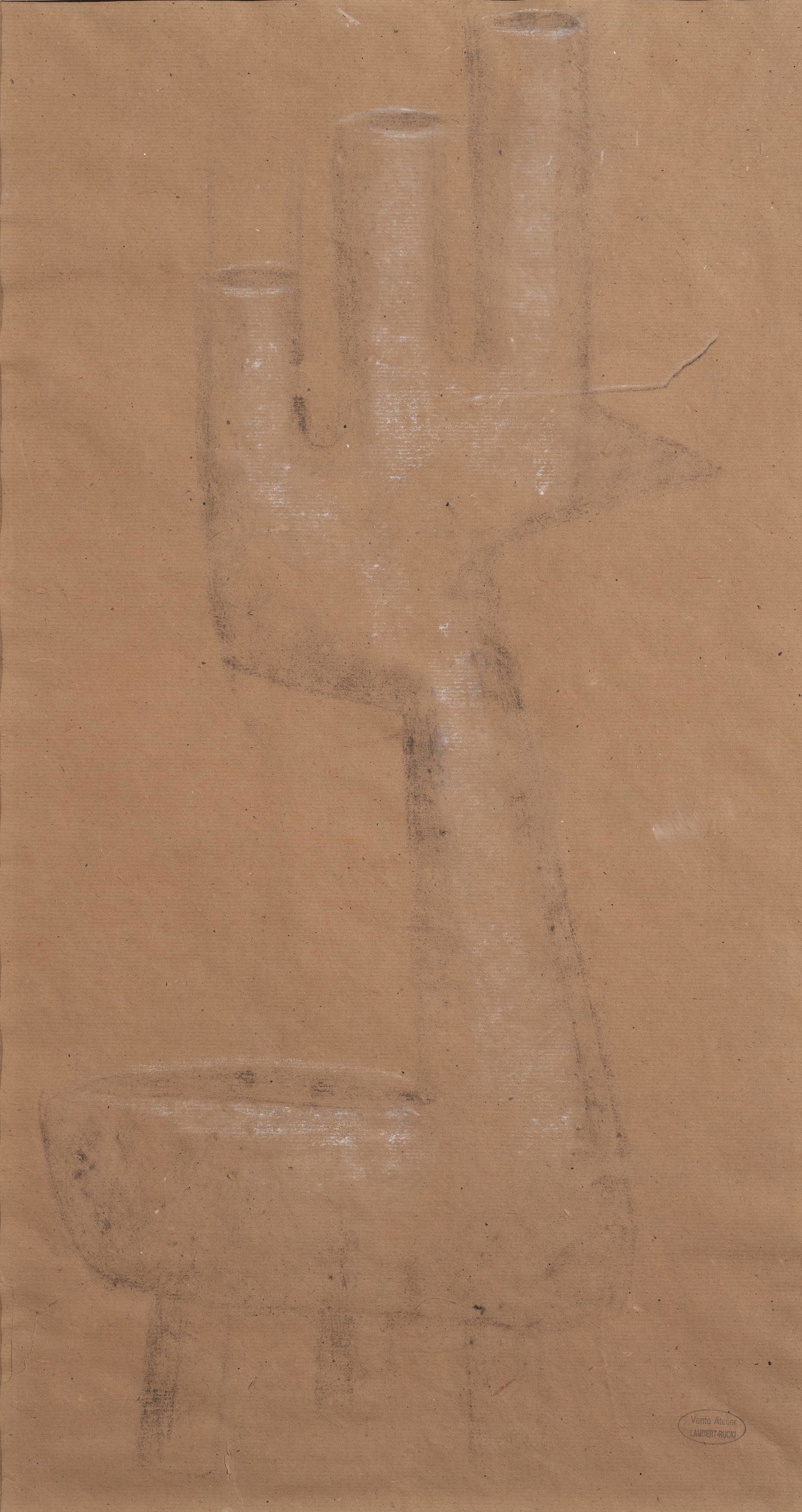 Jean Lambert Rucki - Untitled: Lot 198 Jean Lambert Rucki Polish (1888-1967) Untitled gouache and charcoal on brown paper estate stamp lower right sight: 26 3/4 x 14 1/4 inches Provenance: from the Estate of an Important New York