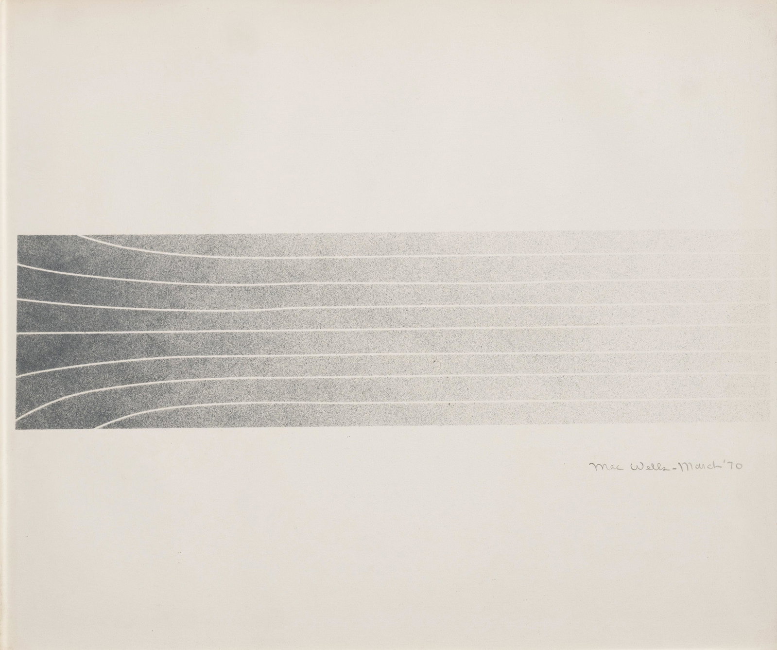 Mac Wells - Untitled (Silver gradient): Lot 275 Mac Wells American (1925-2009) Untitled (Silver gradient) (1970) screenprint pencil signed lower right sight: 13 5/8 x 16 5/8 inches Provenance: from a private New York collection
