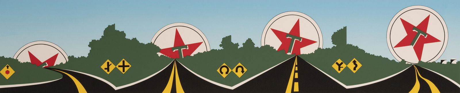 Allan D'Arcangelo - Morning Star: Lot 283 Allan D'Arcangelo American (1930-1998) Morning Star (1980) color silkscreen pencil signed lower right, numbered 78/250 11 x 41 1/4 inches sheet: 14 x 46 1/4 inches