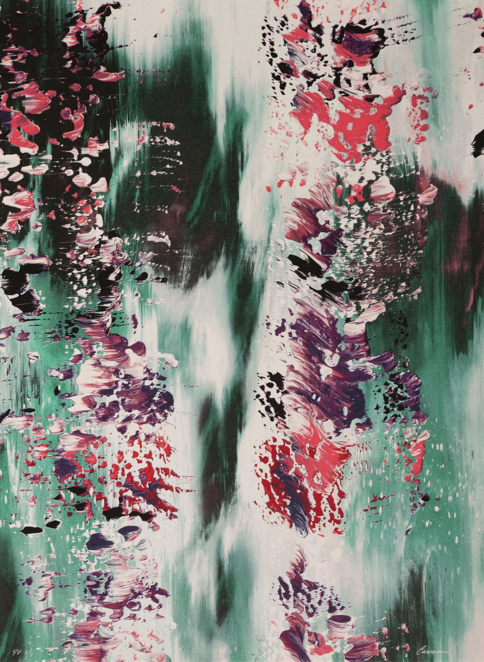 Stanley Casselman - Luminor Moment: Lot 291 Stanley Casselman American (b. 1963) Luminor Moment (2017) silkscreen on hand-deckled 280 gram Watercolor paper pencil signed, numbered PP 5/8 30 x 22 inches Provenance: From a New Jersey col