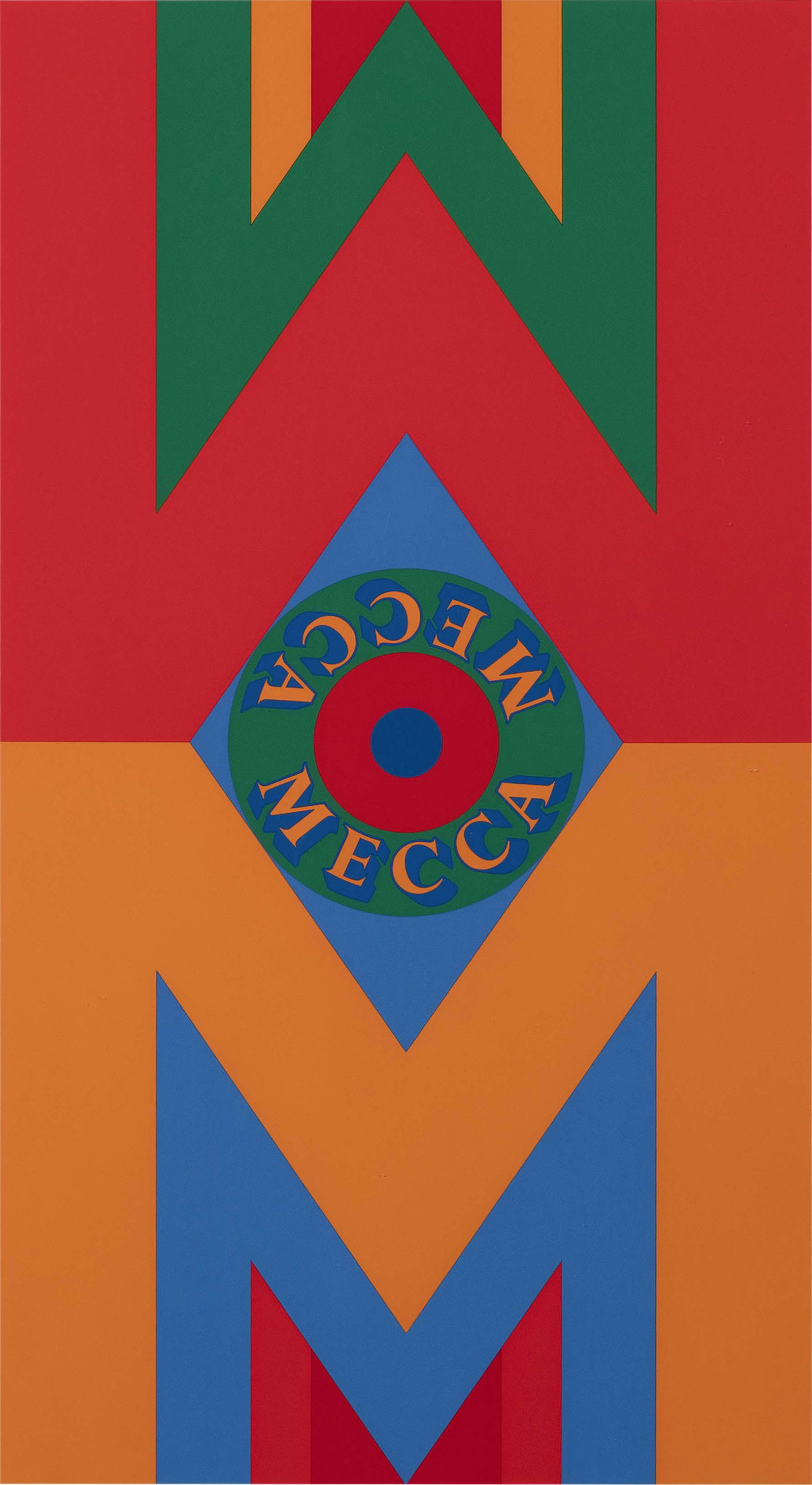 Robert Indiana - Mecca II: Lot 308 Robert Indiana American (b. 1928) Mecca II (1977) screenprint signed lower right, number 27/50 sheet 36 x 25 inches Provenance: from a private Connecticut collection