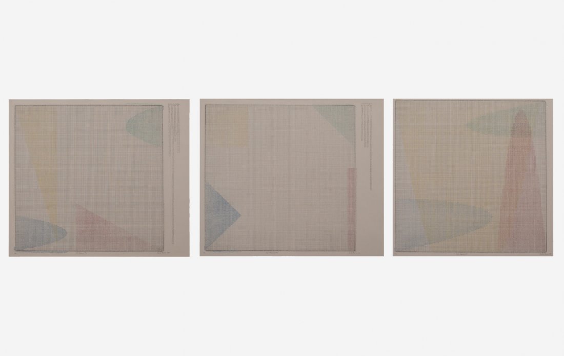 Charles Gaines - Color Regression 1, 2, 3: Lot 326 Charles Gaines American (b. 1944) Color Regression 1, 2, 3 (1980) set of three lithographs in colors on BFK paper signed lower right, numbered 15/30 sheet (largest): 29 x 34 inches
