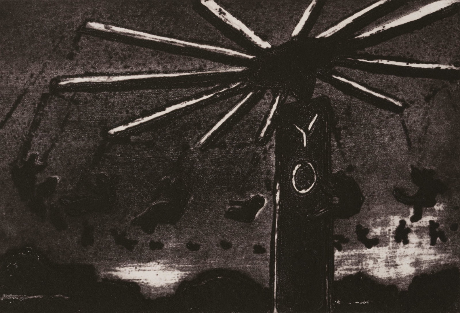 Jane Dickson - Yo Yo Ride (small version): Lot 343 Jane Dickson American (b. 1952) Yo Yo Ride (small version) (1986) etching and carborundum pencil signed lower right, numbered 13/13 12 x 17 3/4 inches sheet: 18 x 23 inches
