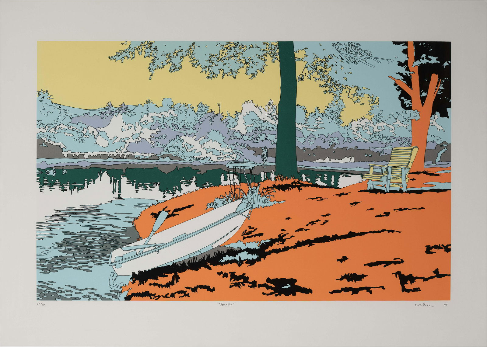 Lisa Ruyter - Peckinpah: Lot 345 Lisa Ruyter American (b. 1968) Peckinpah (1999) screen print on Moulin des Berger paper signed lower right, numbered A/P 4/10 from edition of 60 image 10 1/2 x 35 1/2 inches Provenance: Wo