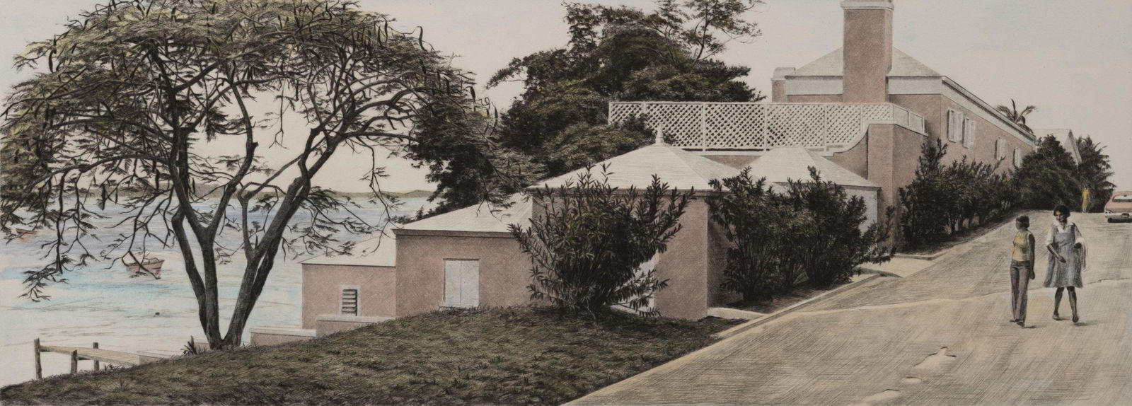 Altoon Sultan - House by the Sea, Eleuthera, Bahamas: Lot 349 Altoon Sultan American (b. 1948) House by the Sea, Eleuthera, Bahamas (1984) etching with dry point and watercolor pencil signed, numbered 39/40 16 3/8 x 27 7/8 inches