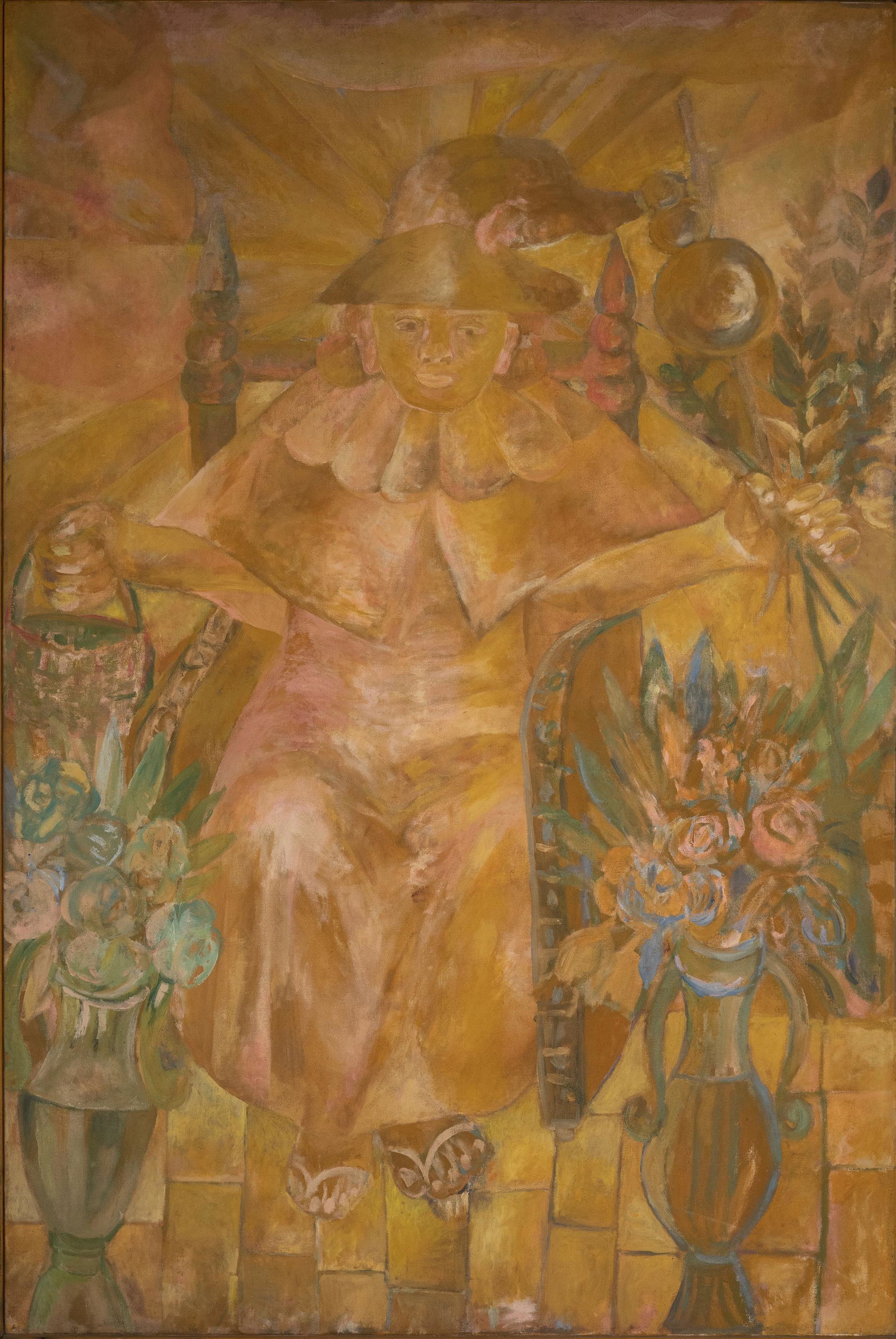Roberto Juarez - Golden Saint: Lot 3 Roberto Juarez American (b. 1952) Golden Saint (1984) acrylic on canvas signed verso 72 x 48 inches Provenance: from the Estate of an Important New York Modernism Dealer Robert Miller Galler