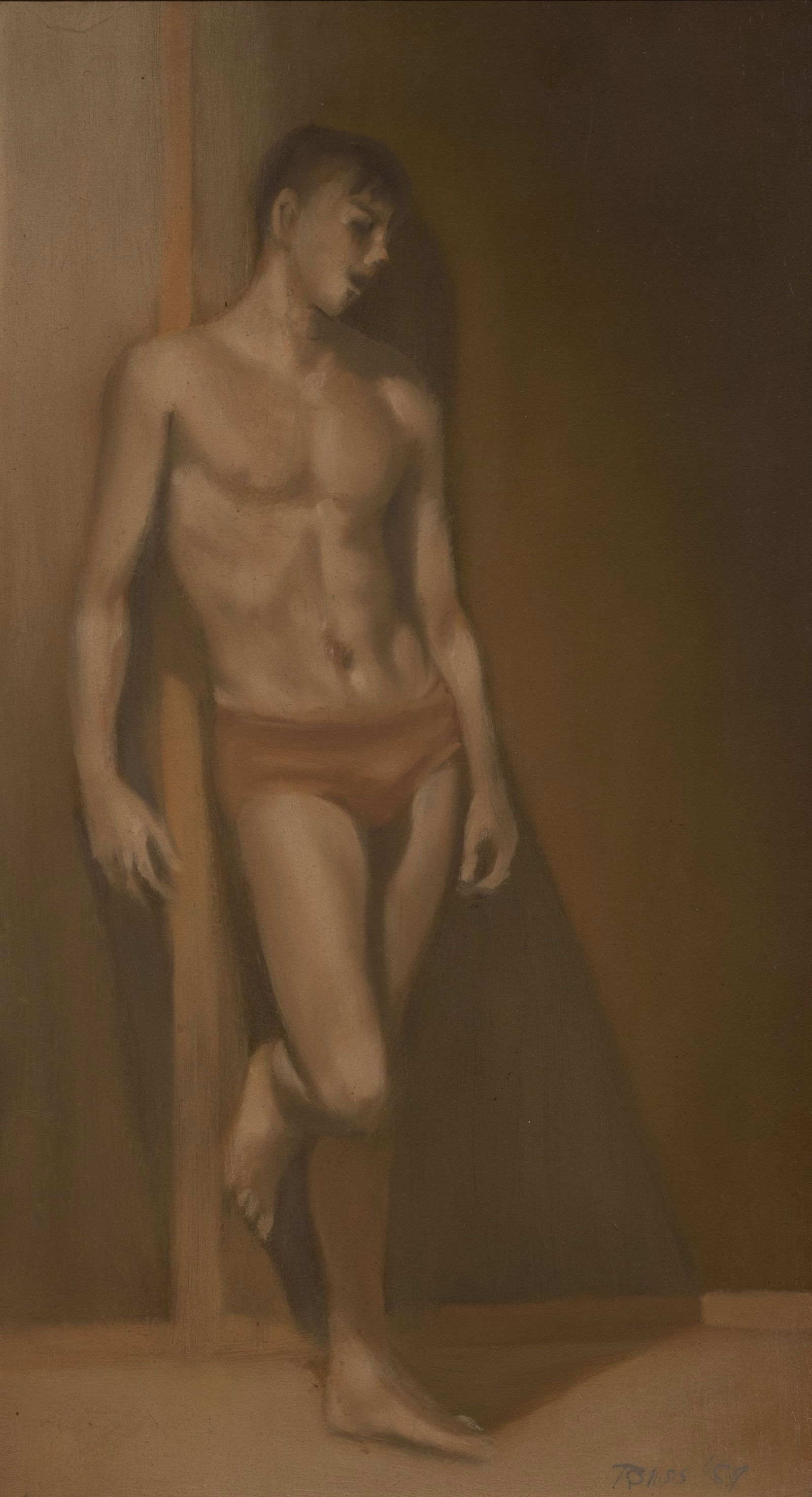 Robert Bliss - Standing boy: Lot 31 Robert Bliss American (1925-1981) Standing boy oil on masonite signed lower right 16 x 9 inches Provenance: Estate of Judge Davis Norton and Florence Edelstein