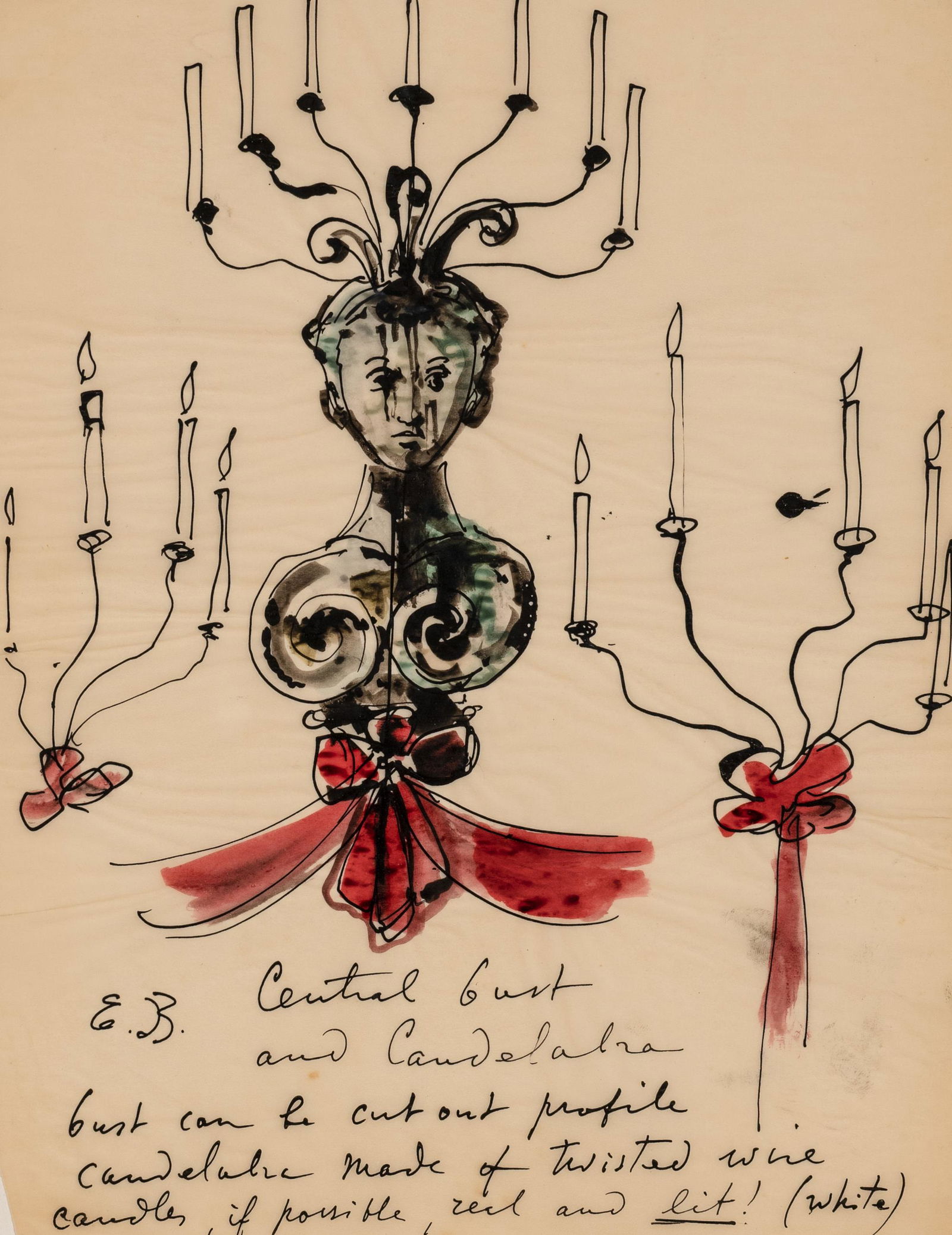 Eugene Berman - Central Court and Cathedral: Lot 50 Eugene Berman American/Russian (1899-1972) Central Court and Cathedral ink and watercolor on vellum signed lower left sheet: 11 3/4 x 9 inches Provenance: from the Estate of an Important New Y