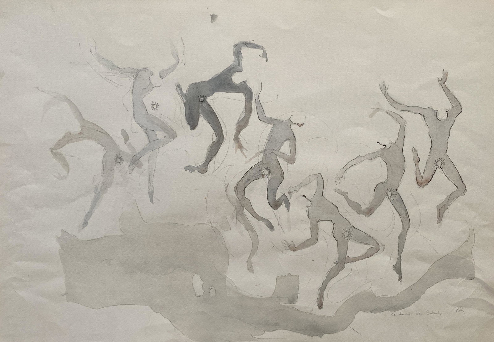 Benoît Gilsoul - La Danse des Soleils: Lot 58 Benoît Gilsoul Belgian (1914-2000) La Danse des Soleils watercolor on paper initialed lower right 19 x 27 3/4 inches Provenance: From the estate of Benoît Gilsoul