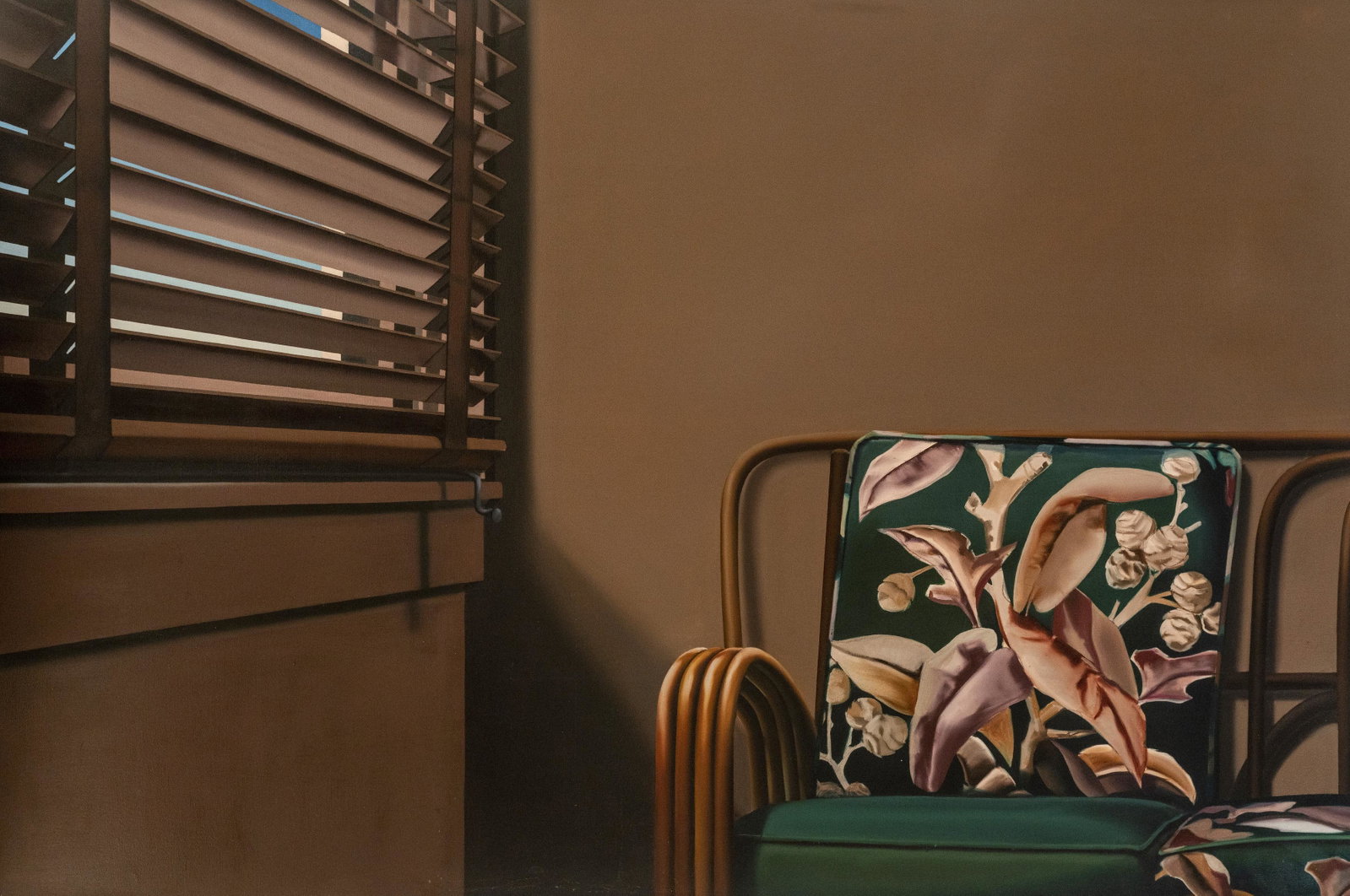 Lisa Parker Hyatt - Blinds: Lot 63 Lisa Parker Hyatt American (20th Century) Blinds (1975) oil on canvas signed verso 48 x 72 inches Provenance: from the collection of Allan Stone Gallery