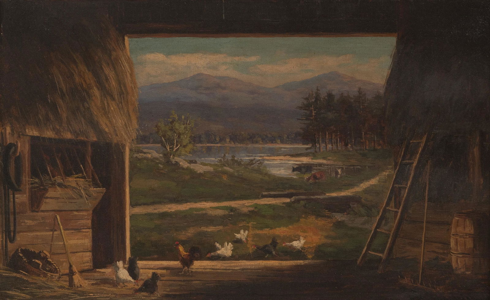 Artist Unknown - Untitled (Chickens in a barn) (1 of 3)