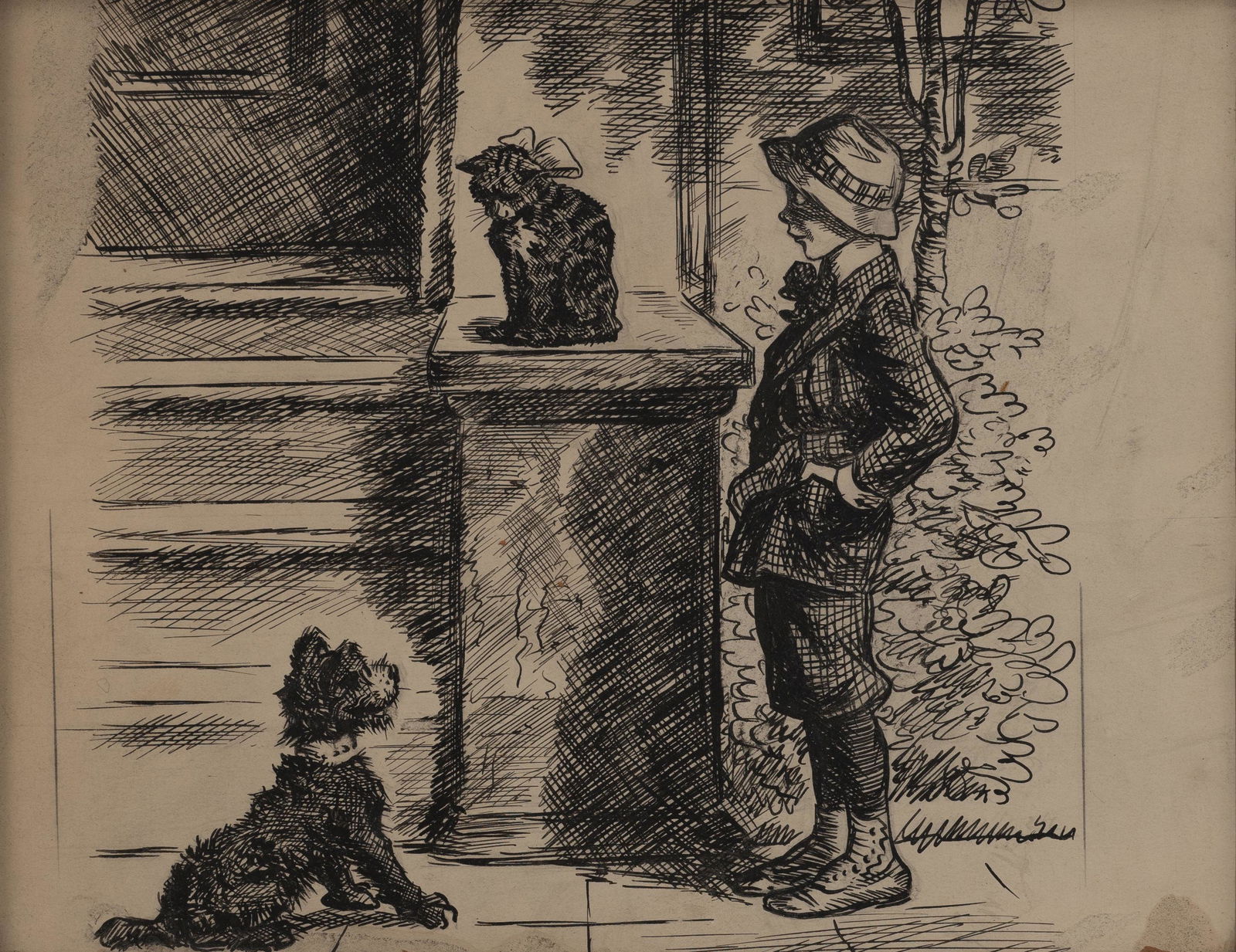 James Robert Shaver - Untitled (Child with cat and dog) (1 of 2)