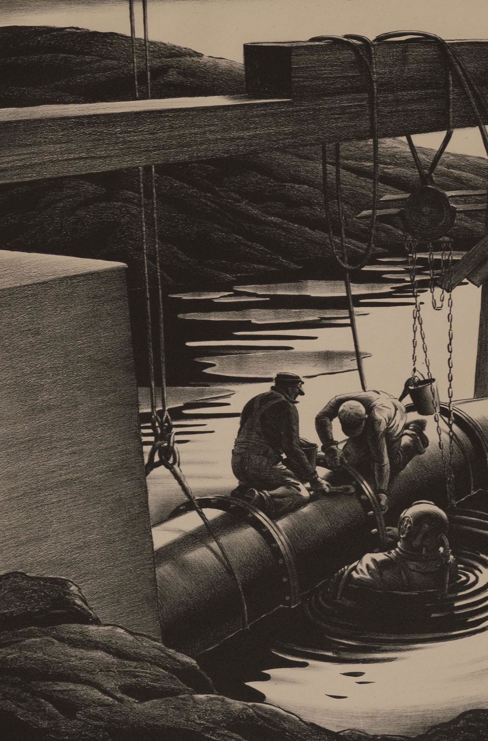 Edward Arthur Wilson - Untitled (Underwater pipe) (1 of 2)