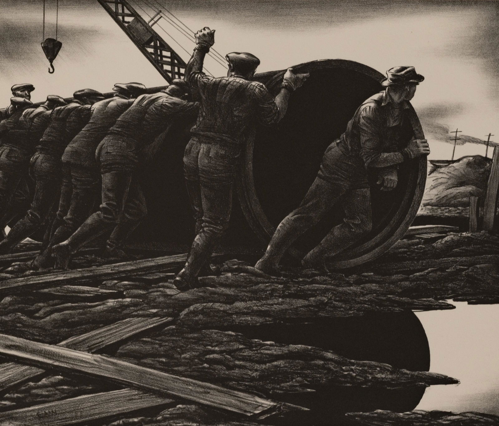 Edward Arthur Wilson - Untitled (Pipeline construction) (1 of 2)