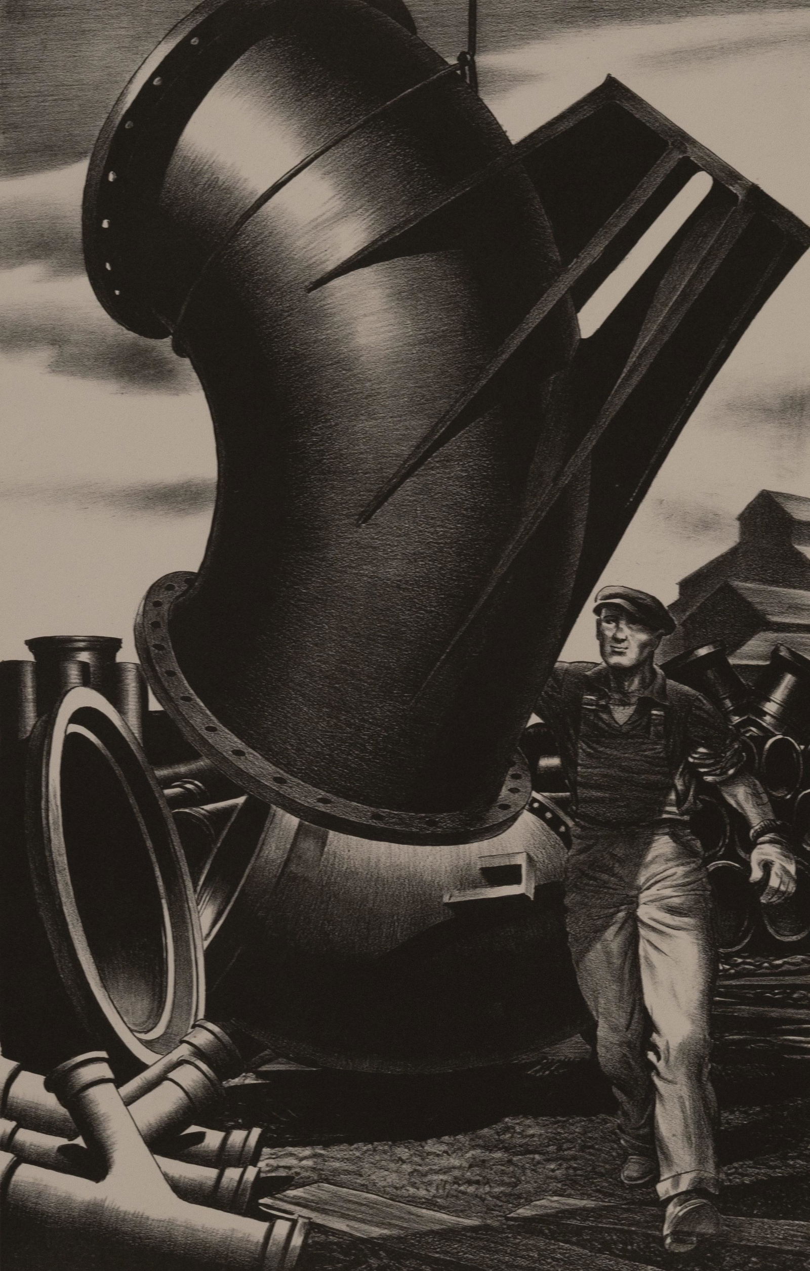 Edward Arthur Wilson - Untitled (Installing pipes) (1 of 2)