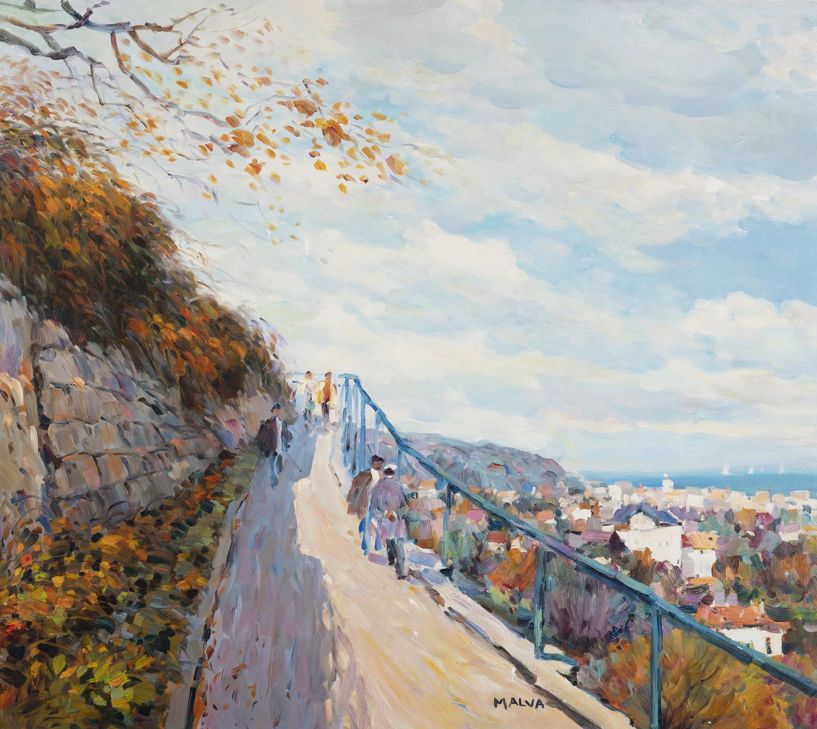 Malva (Omar Hamdi) - Path to Town: Lot 22 Malva (Omar Hamdi) Kurdish/Syrian (1951-2015) Path to Town oil on canvas (unstretched) signed lower right 29 3/4 x 34 inches Provenance: From the collection of a fourth-generation New York ar