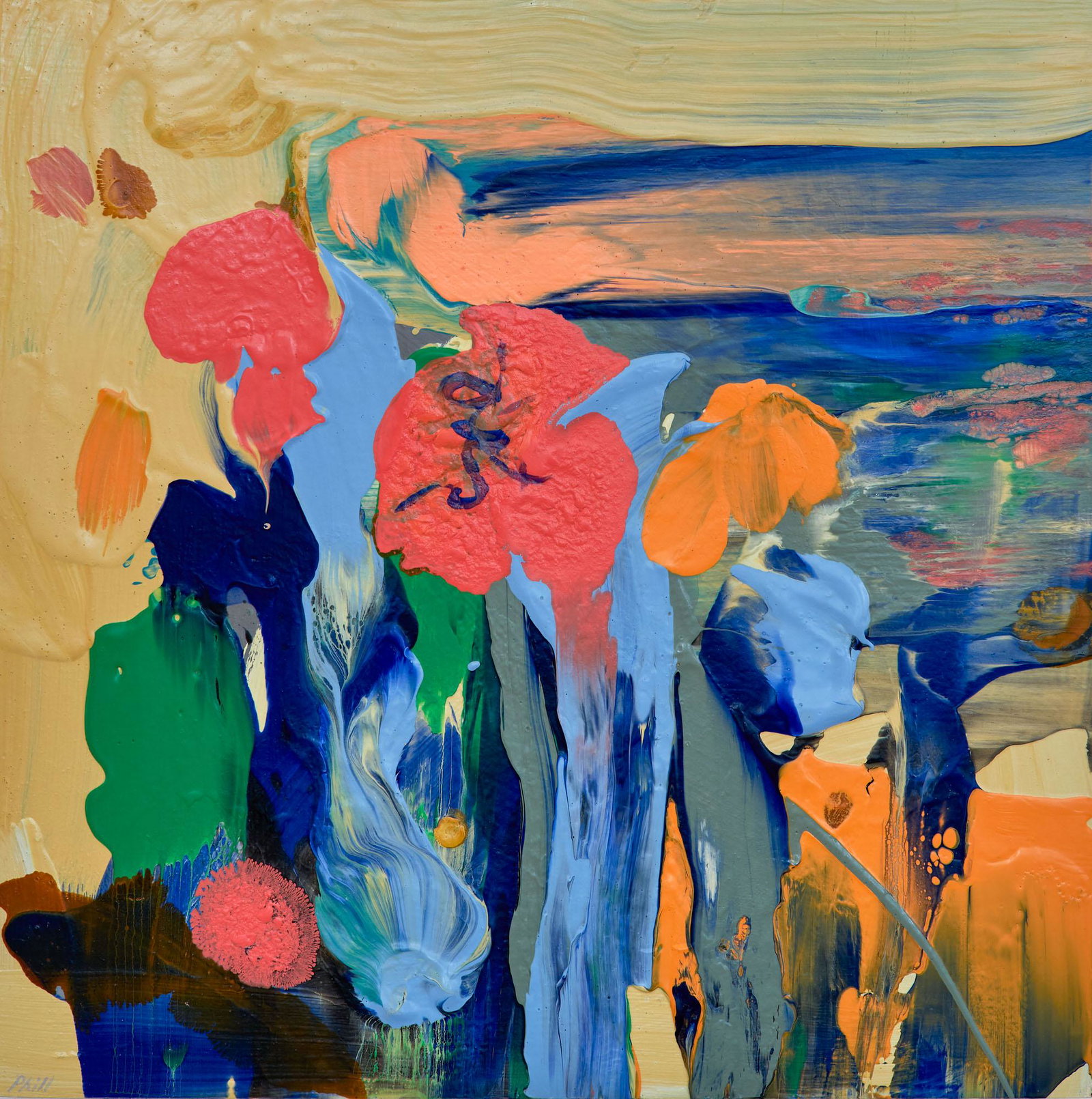 Daniel Phill - Spring Summer 13: Lot 46 Daniel Phill American (20th Century) Spring Summer 13 (2017) acrylic on panel signed verso 12 x 12 x 1 1/2 inches Provenance: from the collection of Keryn Redstone