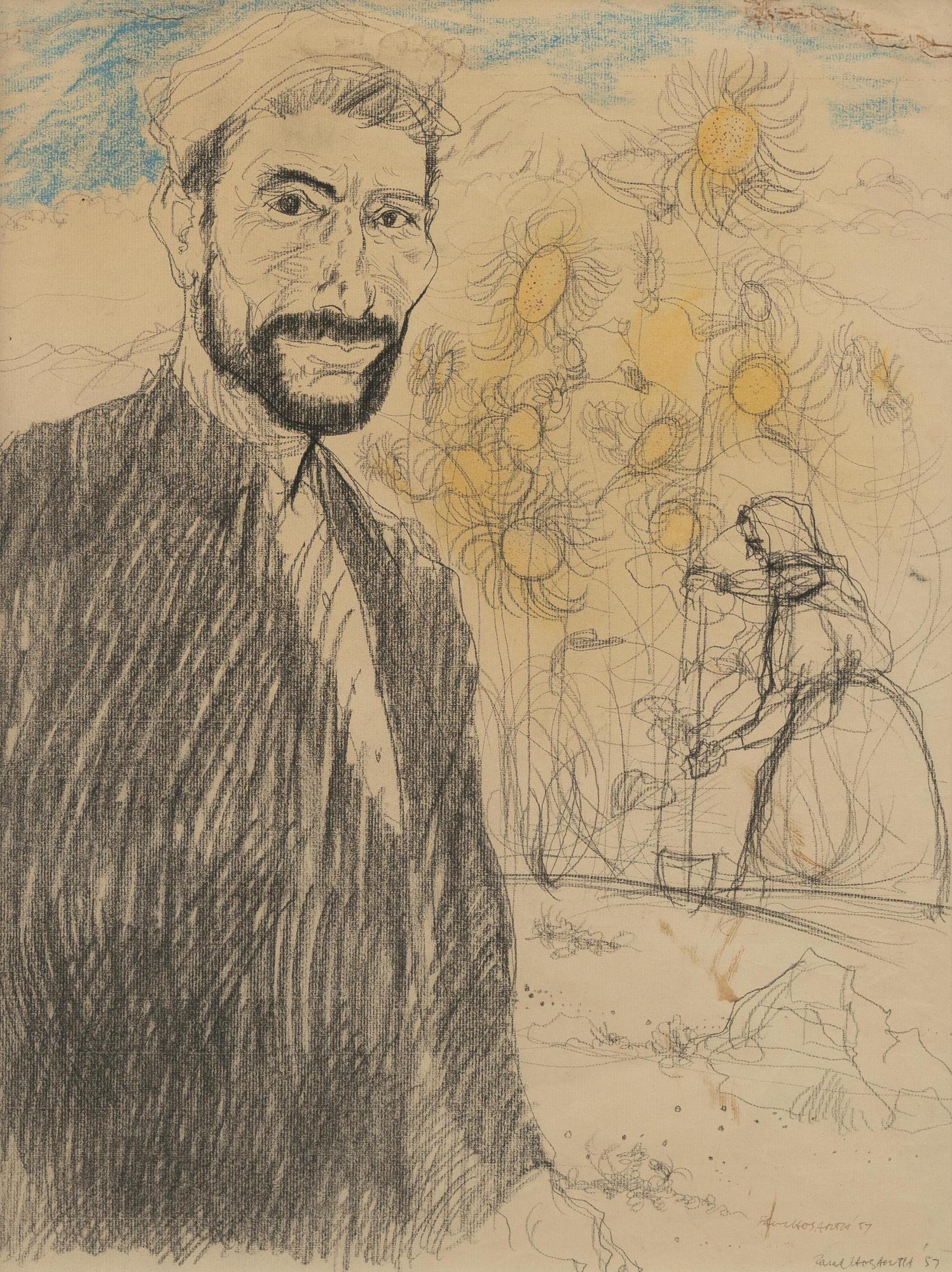 Burne Hogarth - Sailor: Lot 114 Burne Hogarth American (1911-1996) Sailor (1957) lead and colored pencil signed lower right sight: 22 1/2 x 17 inches Provenance: Jules Perel Collection