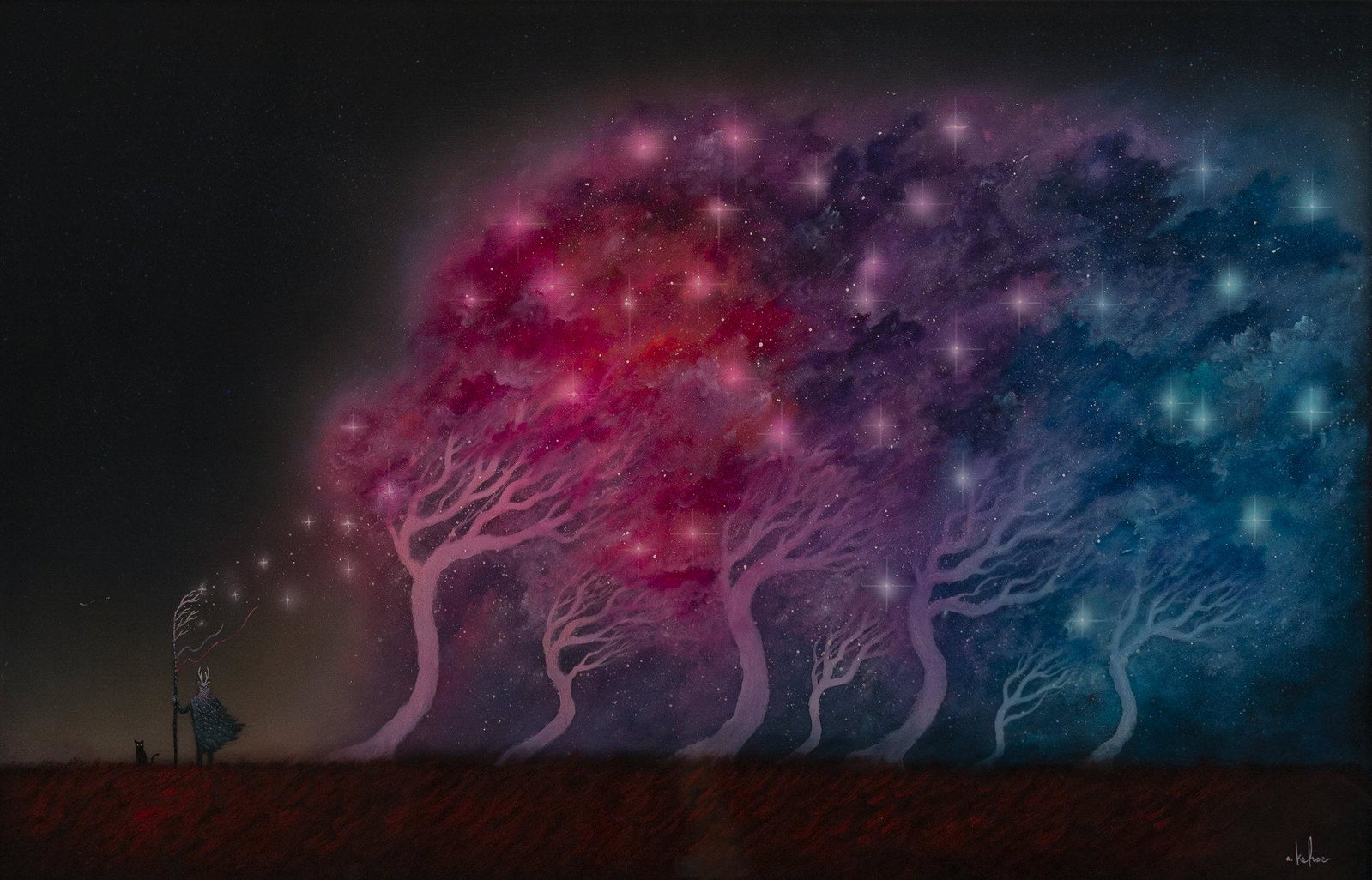 Andy Kehoe - Winds of Creation: Lot 194 Andy Kehoe American (20th Century) Winds of Creation oil, acrylic and resin on cradled wood panel in artists frame signed lower right 20 x 30 inches Provenance: from the collection of Keryn R