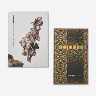 Two Nick Cave Books: Lot 10  Two Nick Cave Books Provenance: From the Estate of Edward Bazinet Lot includes two publications, Nick Cave Sojourn, Kyle Macmillan; William Morrow, Denver Art Museum, 2013. Desi