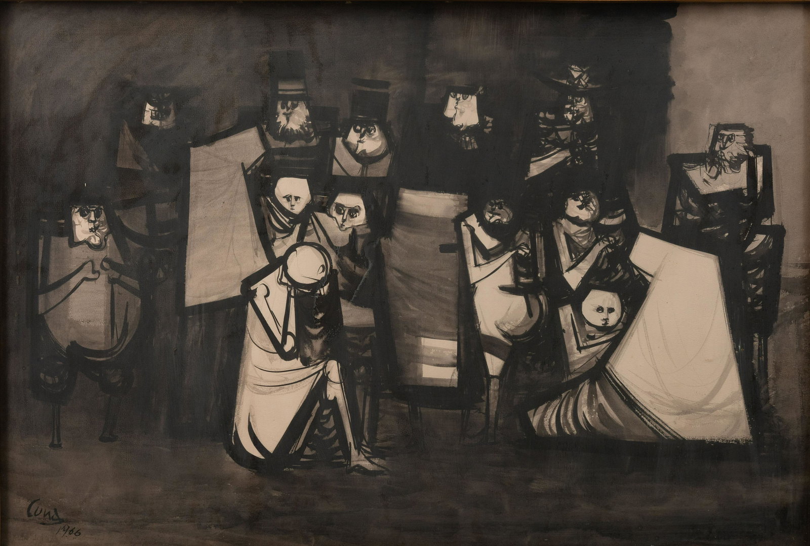 Unknown Artist - Untitled (A Somber Gathering) (1 of 2)