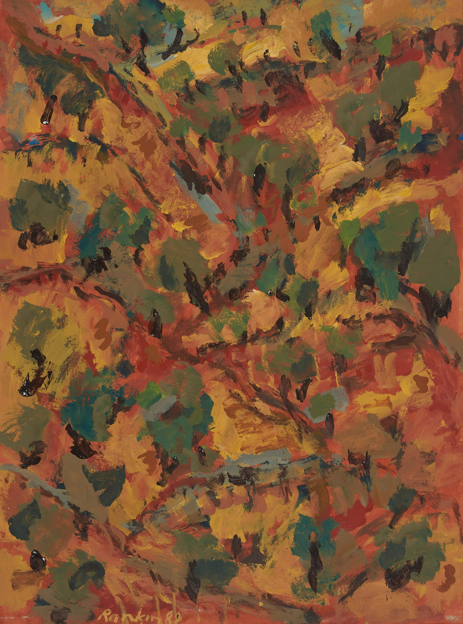 David Rankin - Untitled (Green on orange) (1 of 3)