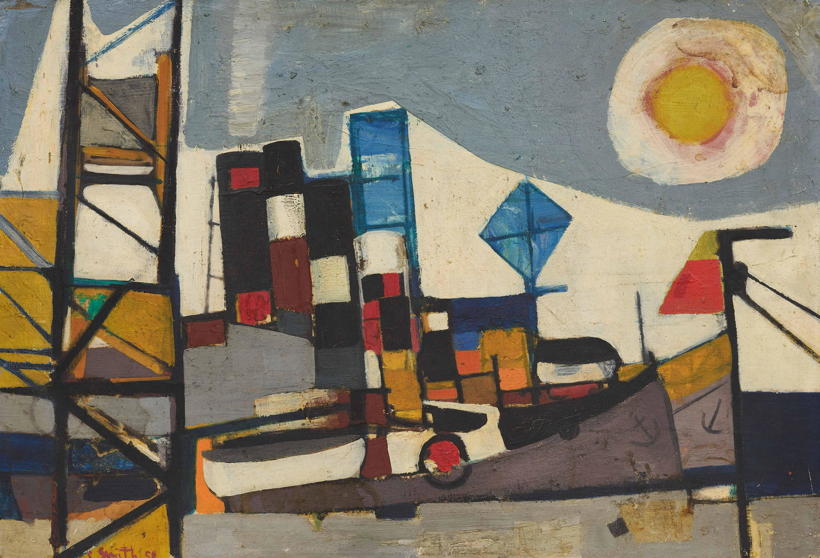 Unknown Artist - Untitled (Abstract cityscape) (1 of 2)