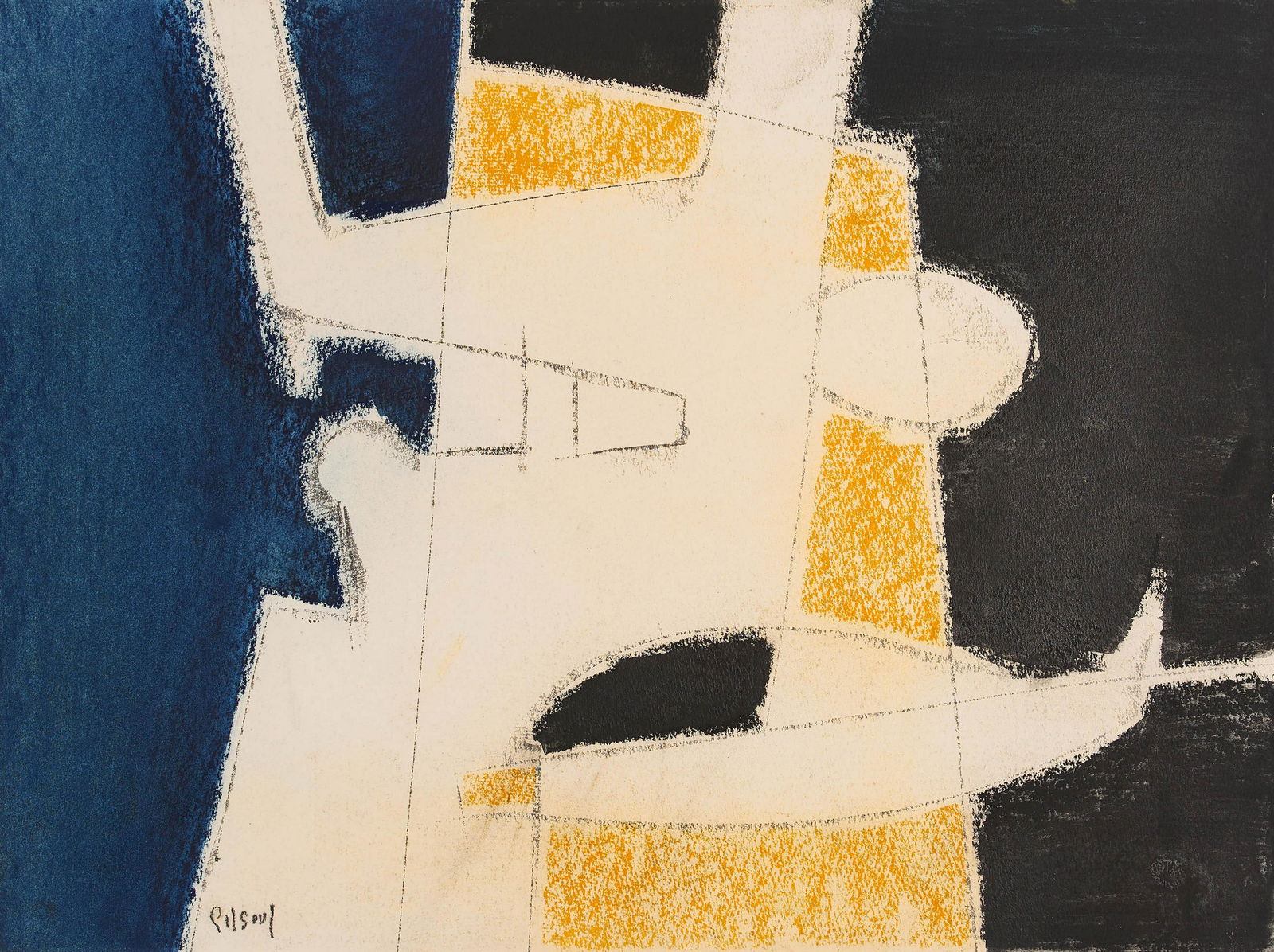 Benoît Gilsoul - Untitled (Blue, yellow, black) (1 of 3)