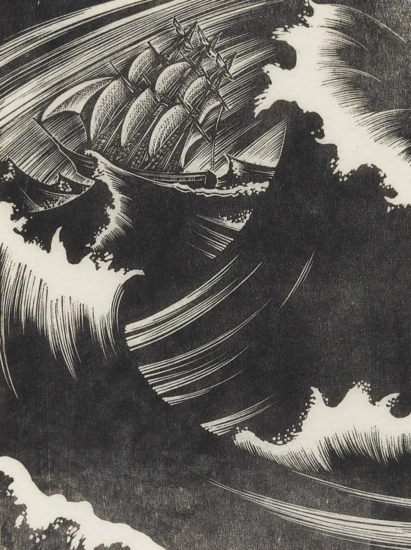 Lynn Ward - Untitled (Ship caught in a storm) (1 of 3)