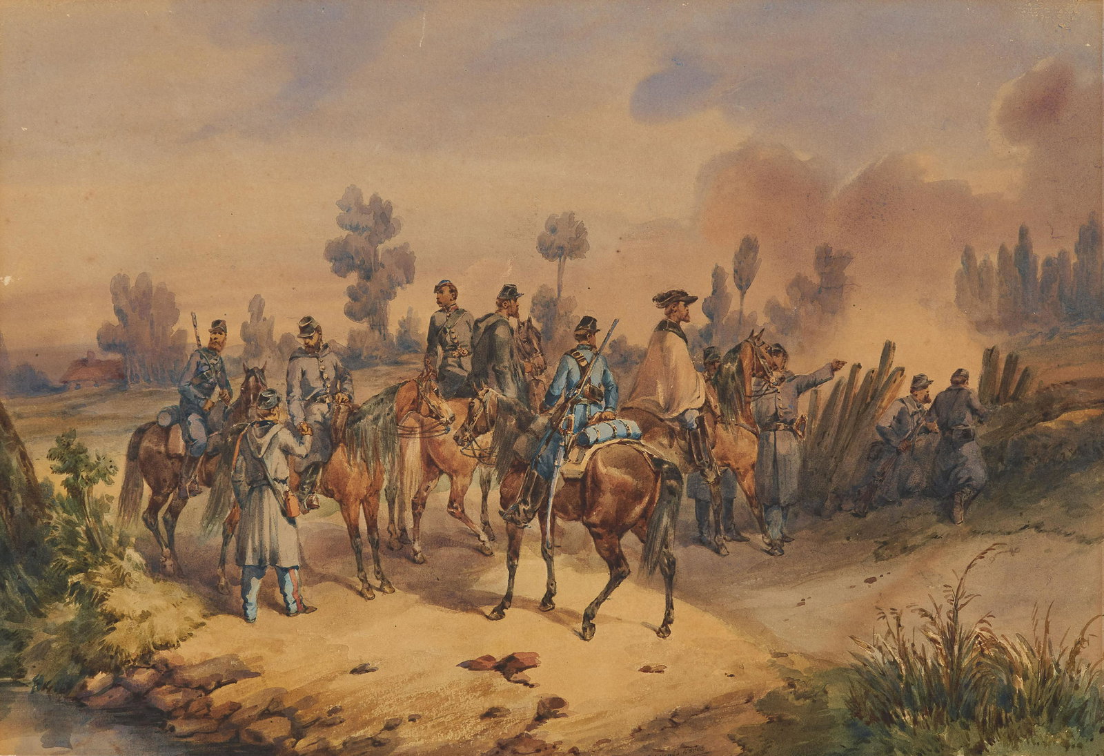 Unknown Artist - Untitled (Civil War scene) (1 of 2)