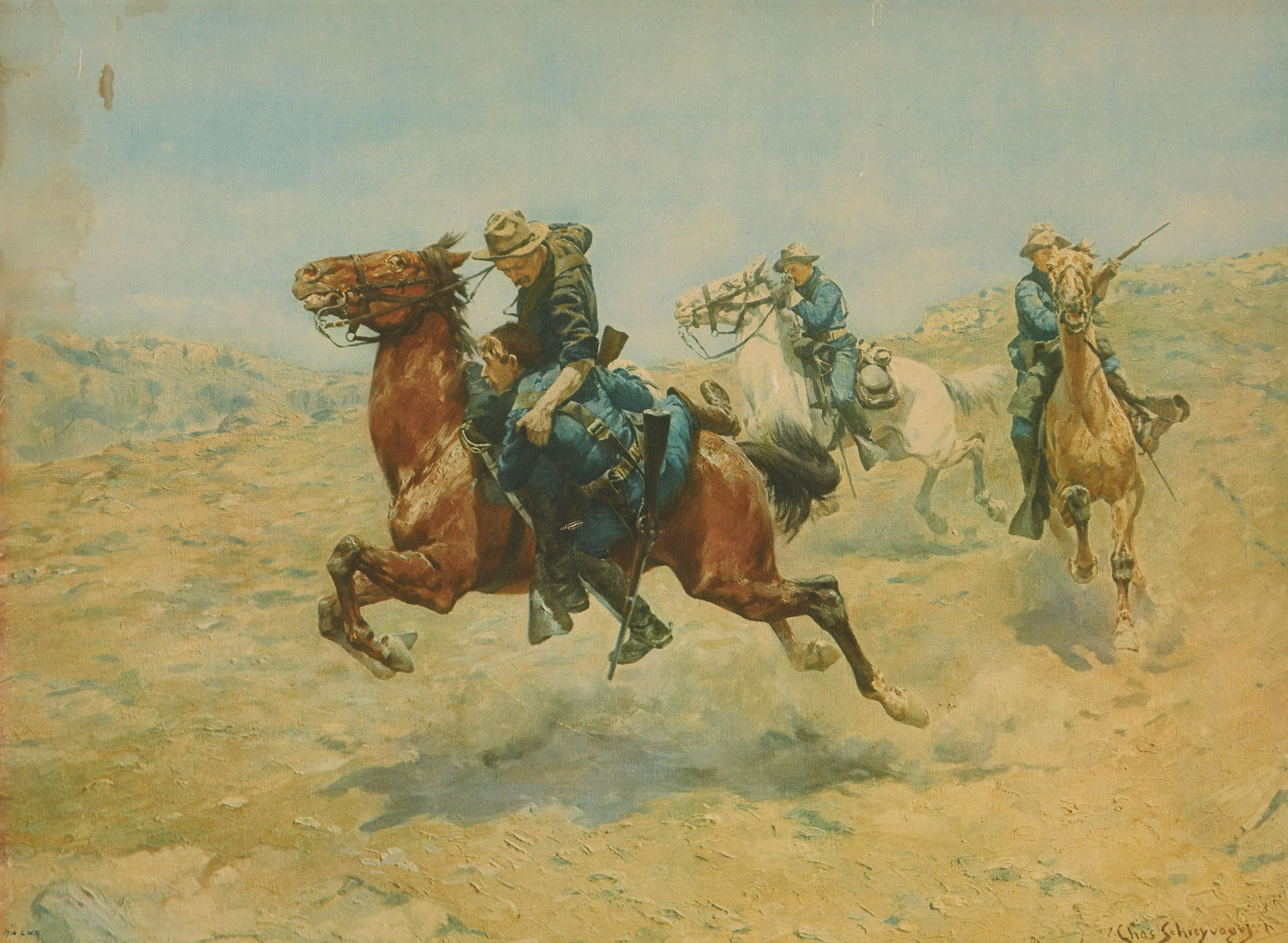 Charles Schreyvogel - Untitled (Rescue scene) (1 of 2)