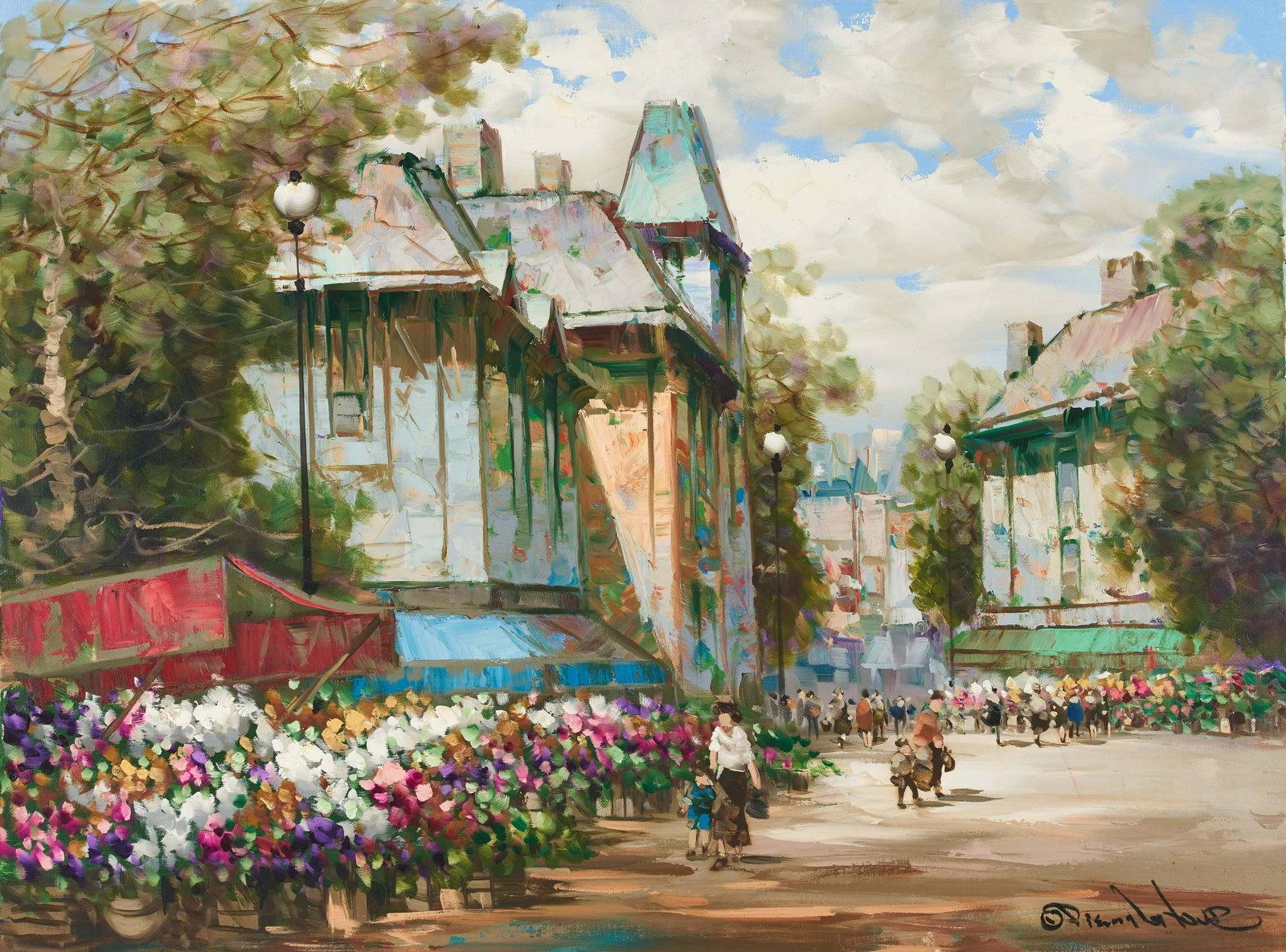 Pierre Latour - Flower Market: Lot 178 Pierre Latour Brazilian (1935-2006) Flower Market oil on canvas (unstretched) signed lower right 33 x 43 1/2 inches Provenance: From the collection of a fourth-generation New York art gallery
