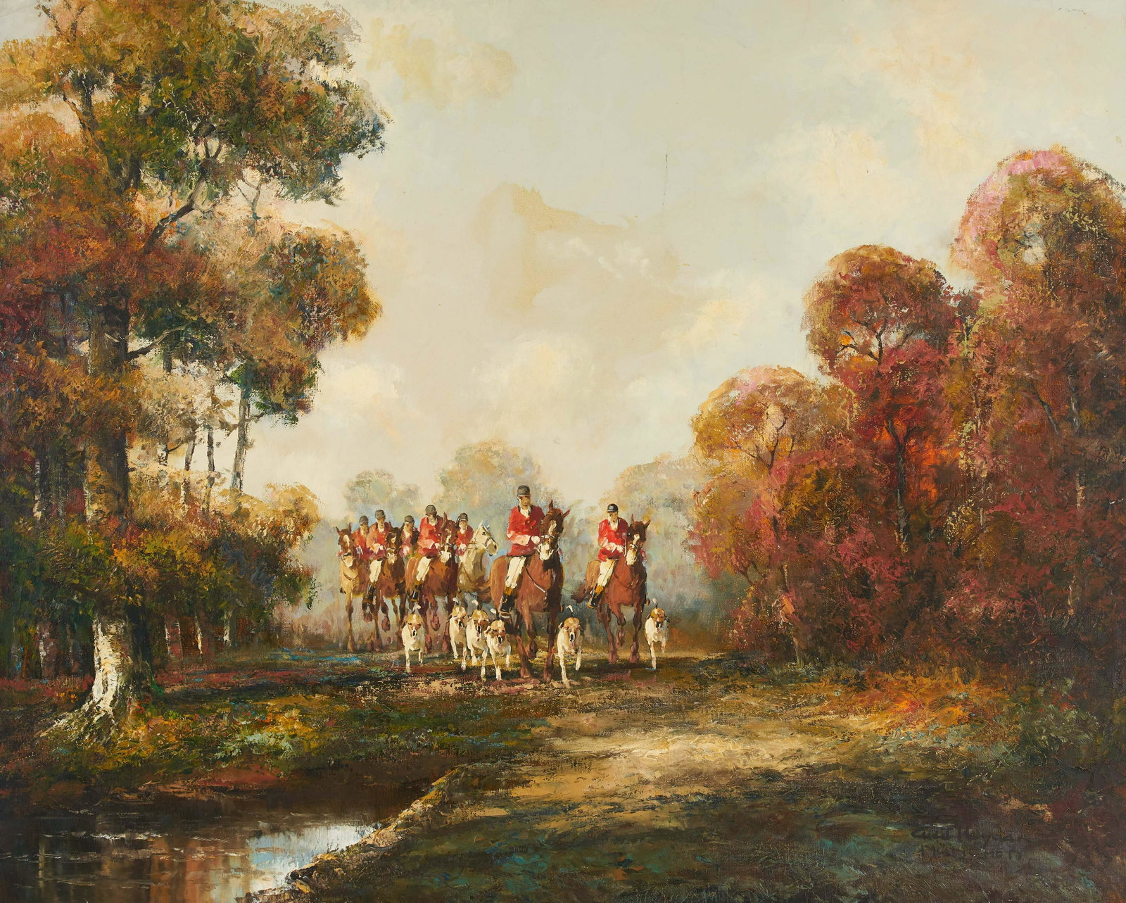 Kurt Heyden - Hunt: Lot 242 Kurt Heyden German (b. 1936) Hunt oil on canvas (unstretched) signed lower right 32 3/4 x 40 1/2 inches Provenance: From the collection of a fourth-generation New York art gallery