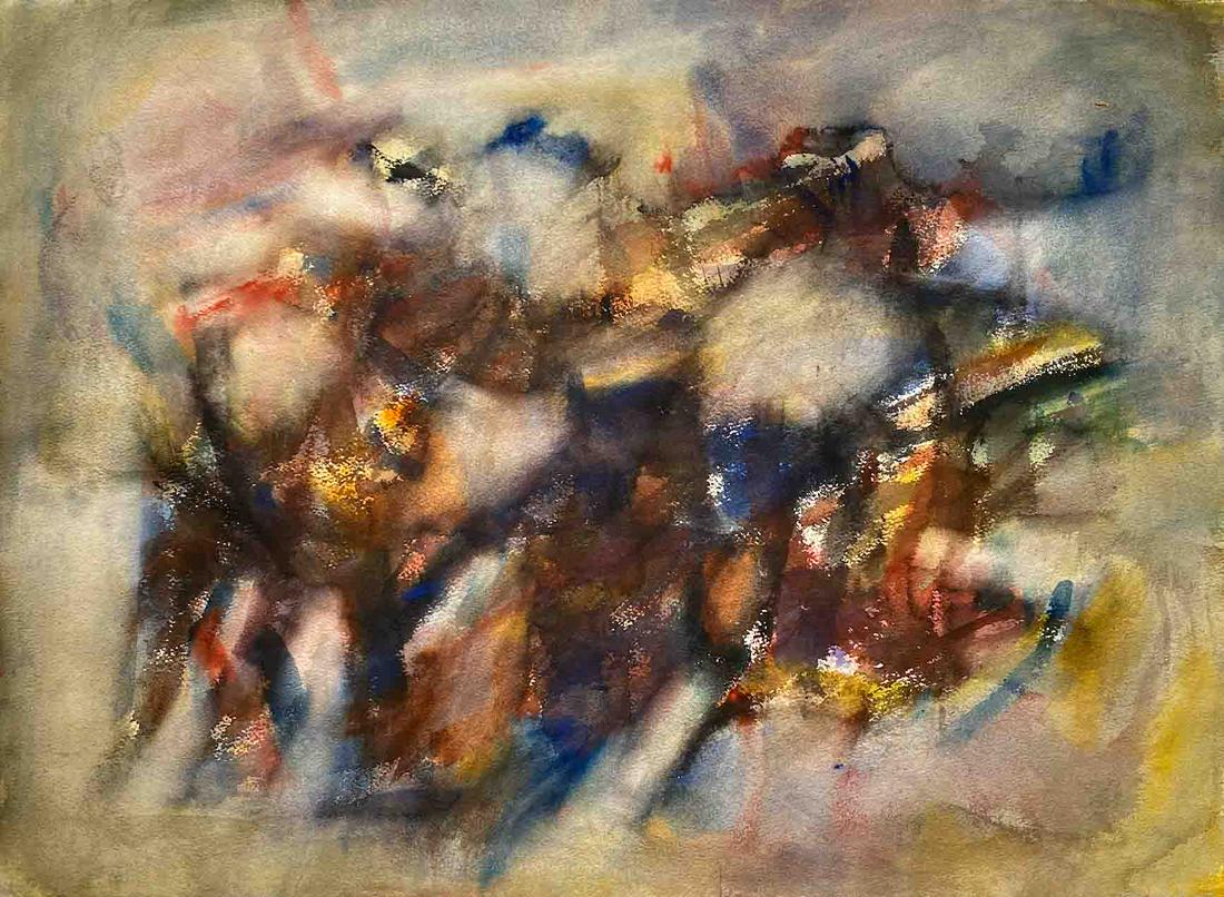 Michael Loew - Untitled #267: Lot 13 Michael Loew American (1907-1985) Untitled #267 watercolor on paper signed verso 22 1/2 x 33 3/4 inches Provenance: from a private collection, by descent from the artist's estate