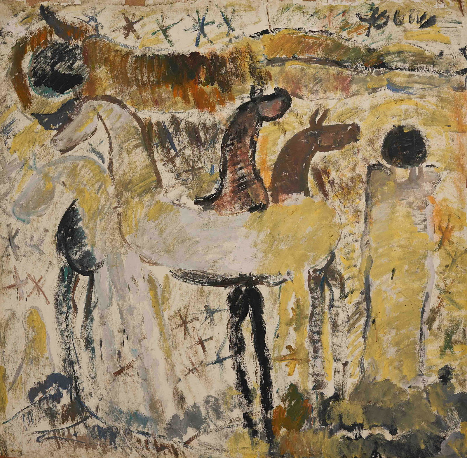 Purvis Young - Untitled (Composition with horses) (1 of 3)