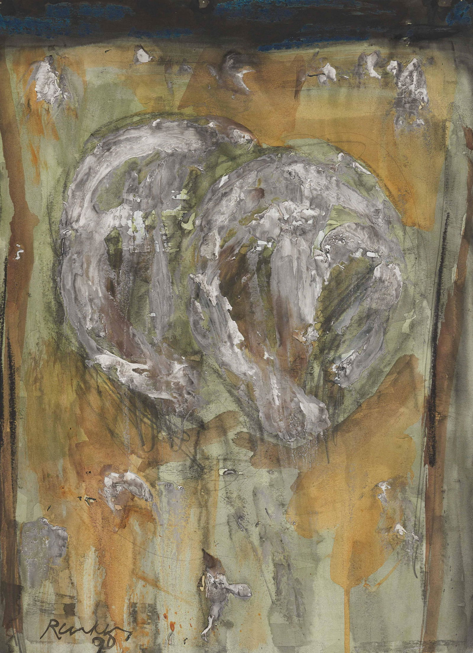 David Rankin - Untitled: Lot 116 David Rankin American (b. 1946) Untitled (1990) oil and watercolor on paper signed lower left 21 x 15 inches Provenance: Private Collection