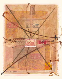 Stephen Andrews - Ayuntameineto: Lot 127 Stephen Andrews Canadian (b. 1956) Ayuntameineto collage and watercolor on paper initialed lower right, signed verso 12 1/2 x 9 3/4 inches Provenance: from a private New York collection