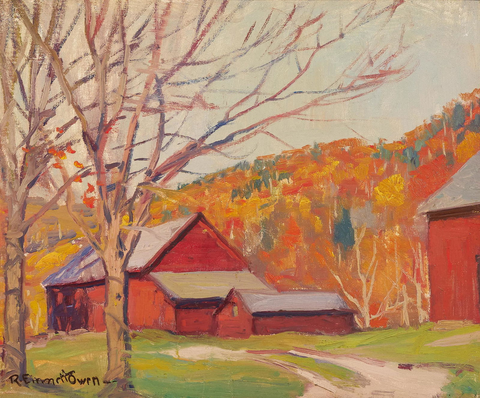 Robert Emmett Owen - Study of Red Barn in Autumn (1 of 3)
