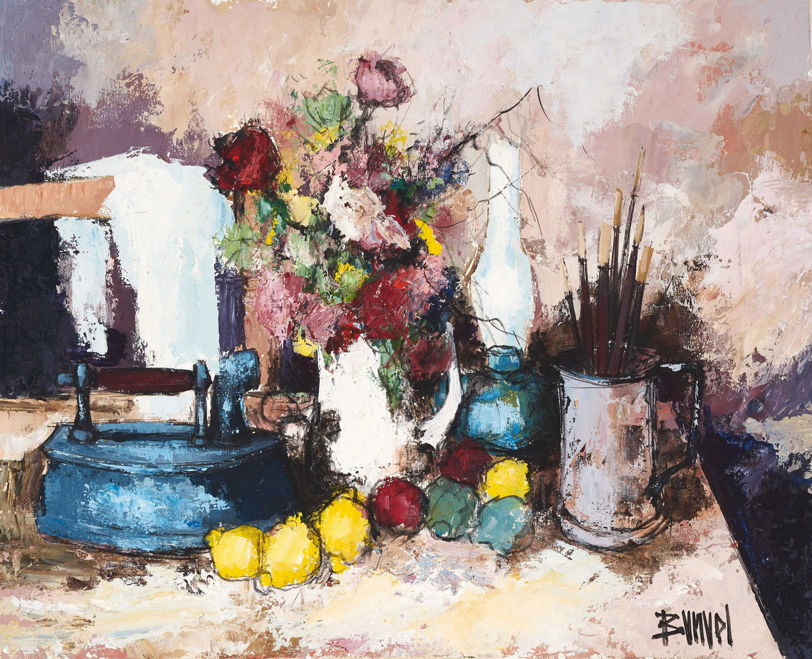 Manuel Monton Bunuel - Still life with Artist Brushes (1 of 2)