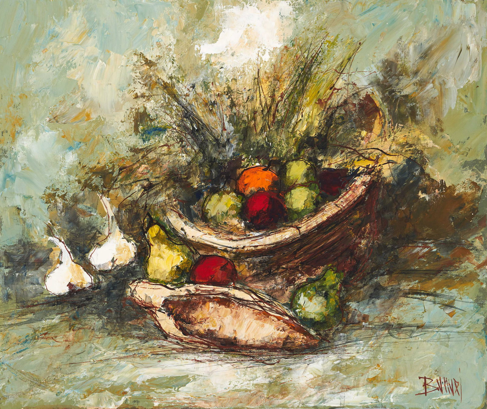 Manuel Monton Bunuel - Still life with Vegetable Basket (1 of 2)