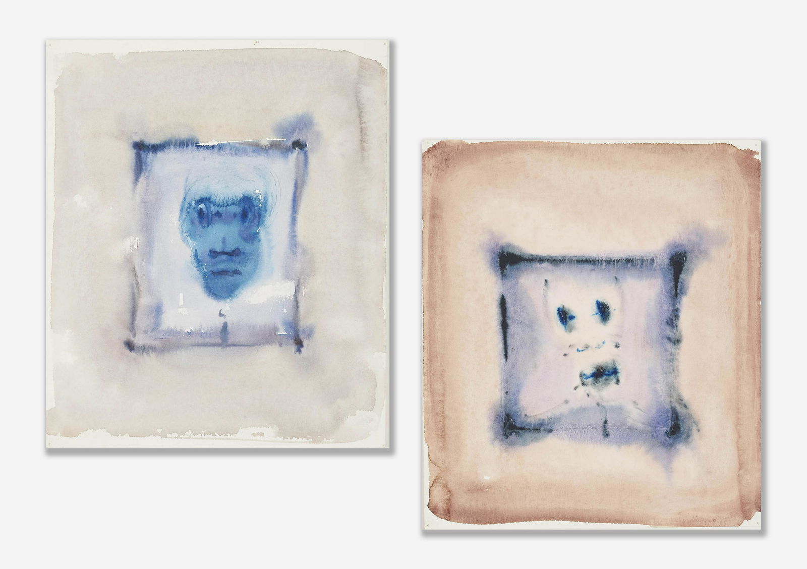 Unknown Artist - Group, two (2) Untitled watercolor (1 of 5)