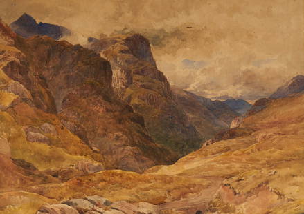 William Bennett - Untitled (Mountain ridge): Lot 88 William Bennett English (1811-1871) Untitled (Mountain ridge) (1856) watercolor on artists board signed lower right 15 x 21 7/8 inches Provenance: from the collection of Allan Stone Gallery