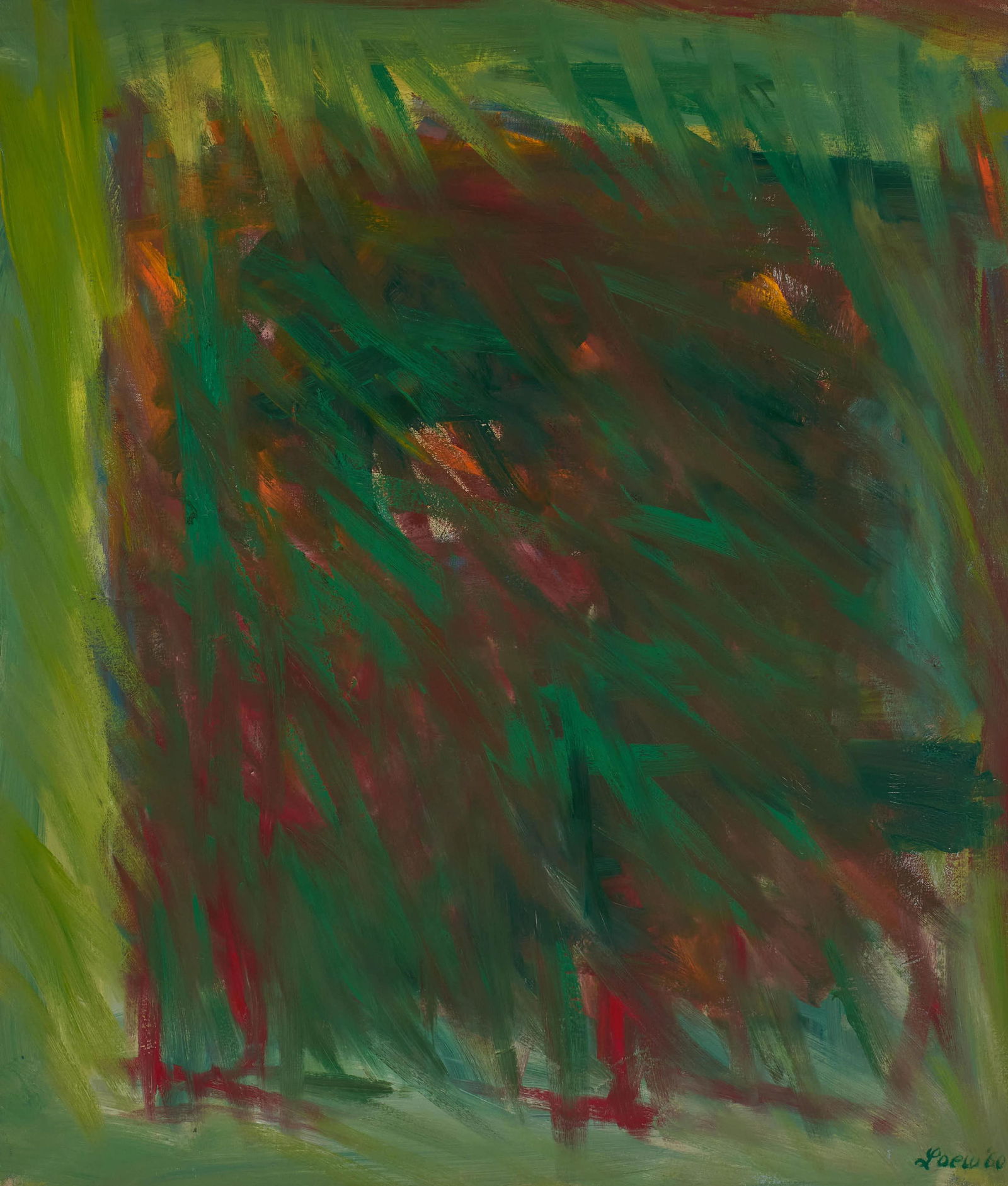 Michael Loew - Green Night: Lot 19 Michael Loew American (1907-1985) Green Night (1960) oil on canvas signed lower right 40 x 34 inches Provenance: from a private collection, by descent from the artist's estate